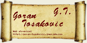 Goran Tošaković vizit kartica